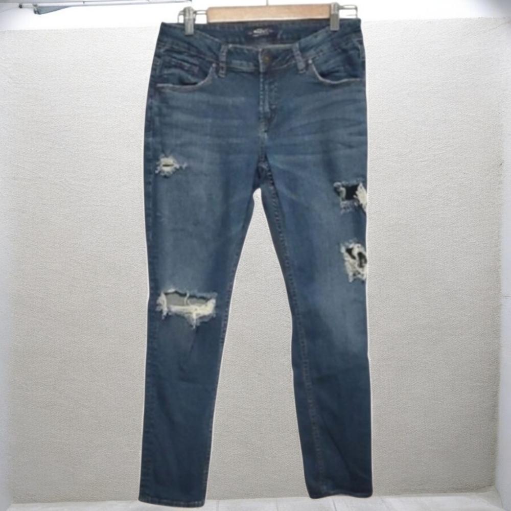 Silver Jeans Co Jeans Mens Sz 29 Blue Embellished Stylish Distressed Ripped Sam